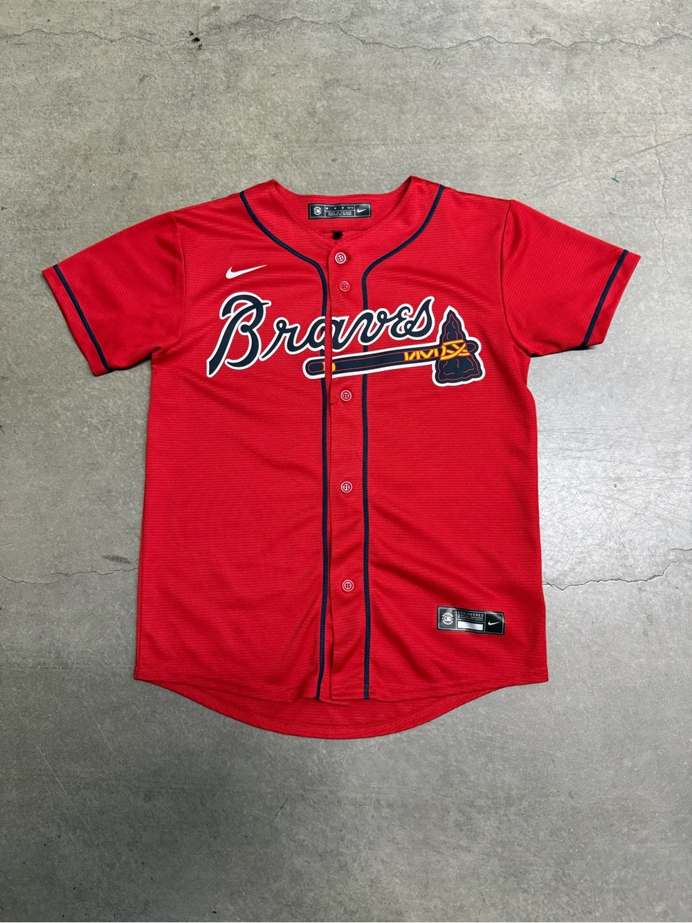 Atlanta Braves Ronald Acuna Jr. #13 Nike Red Alt 2 Youth Jersey Sz Medium 10/12